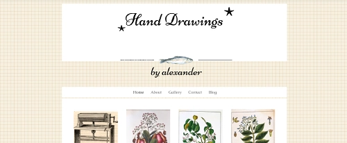 Best Artist Wix Templates - a Wix artist template designed by Hand Drawings by Alexander