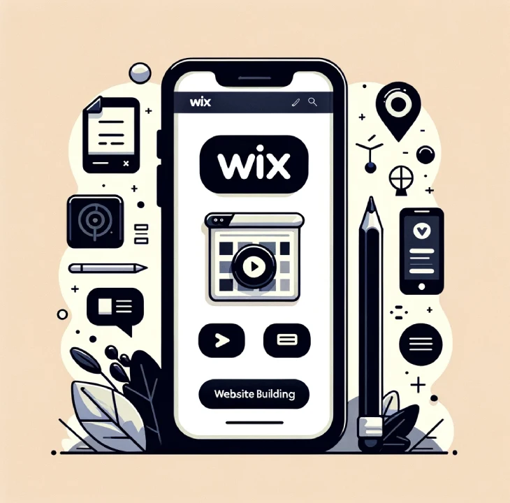 Branded Apps by Wix Review - a vector art of phone with an example of a branded app by wix