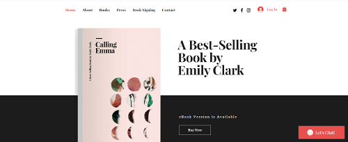 Best Wix Author Website Template - wix author template designed by Emily Clark