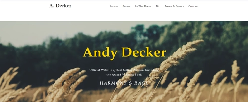 Best Wix Author Website Template - wix author template designed by Andy Decker