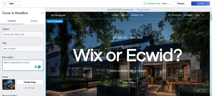 Wix Vs. Ecwid - Ecwid drag-and-drop editor is more focused on eCommerce elements than site design