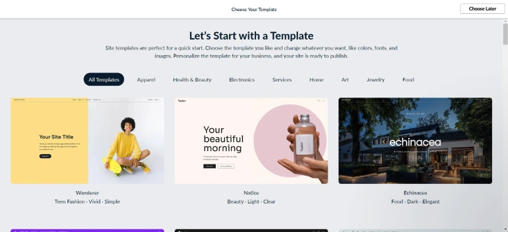 Wix Vs. Ecwid - Ecwid's templates offers a set of customizable storefront widgets