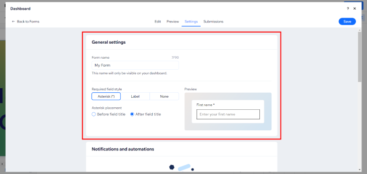 How To Build A Custom Contact Form On Wix - After adding your form fields, you can edit the your form's settings
