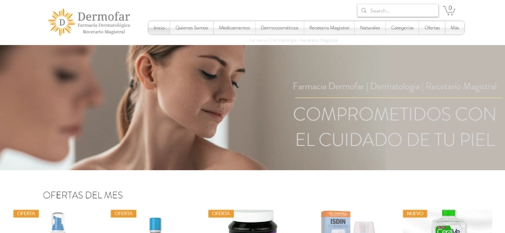 Best eCommerce Wix Website Examples - Farmacia Dermofar is a great Wix eCommerce website example