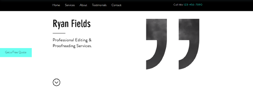 Best Wix Author Website Template - wix author template designed by Ryan Fields
