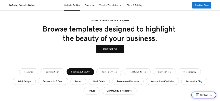Wix Vs. Squarespace Vs. GoDaddy - GoDaddy has around 300 templates for your brand and needs