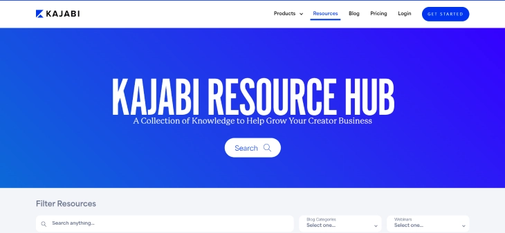 Wix Vs. Kajabi - Kajabi Resource Hub support digital entrepreneurs and educators 
