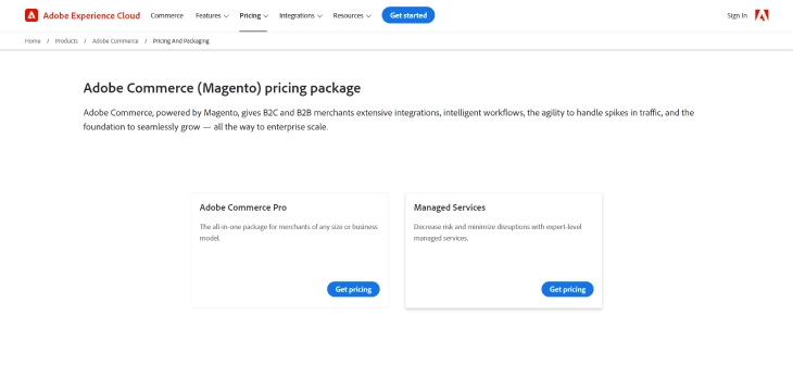 Wix Vs. Magento - Magento has customized pricing depending on your needs and wants for the platform