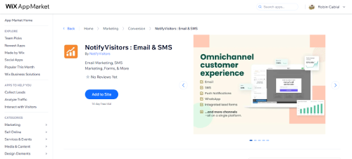 NotifyVisitors: Email & SMS