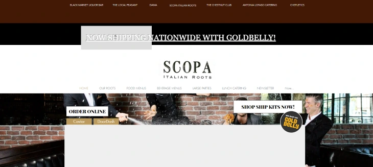 Best eCommerce Wix Website Examples - Scopa Italian Roots is a great Wix eCommerce website example