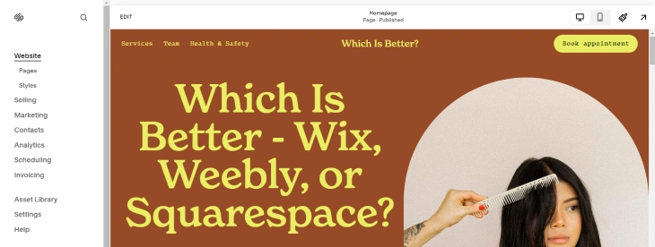 Wix Vs. Weebly Vs. Squarespace - Squarespace drag-and-drop editor provides a user-friendly interface and easy-to-use tools