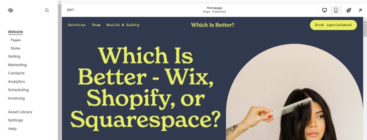 Wix Vs. Shopify Vs. Squarespace - Squarespace drag-and-drop editor provides a user-friendly interface and easy-to-use tools