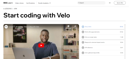 Start coding with Velo