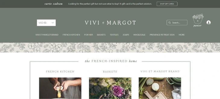 Best eCommerce Wix Website Examples - Vivi et Margot is a great Wix eCommerce website example