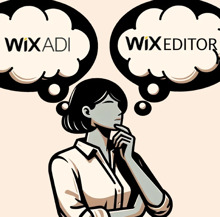 Wix Adi Vs Wix Editor - woman choosing between Wix Adi or Wix Editor