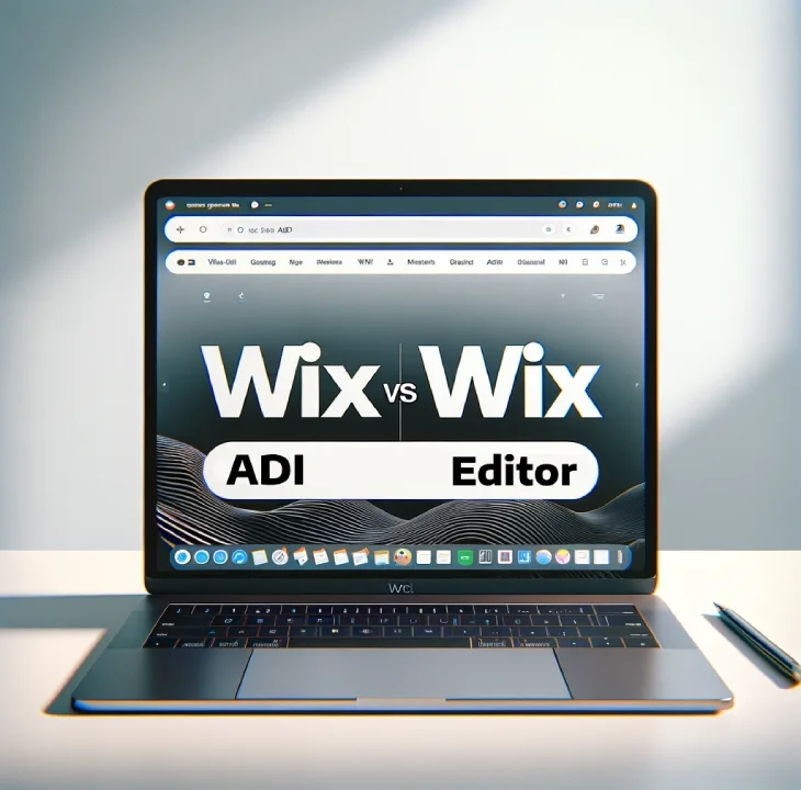 Wix Adi Vs Wix Editor - laptop showing Wix Adi Vs Wix Editor