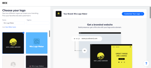 Guide for Wix Logo Maker - Wix then makes you choose a logo from their generated designs based on the series of questions you've answered