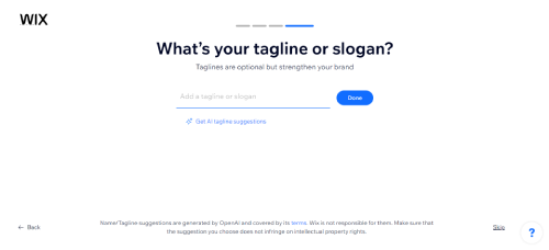 Guide for Wix Logo Maker - selecting what tagline or slogan to put along with your logo to strengthen the brand
